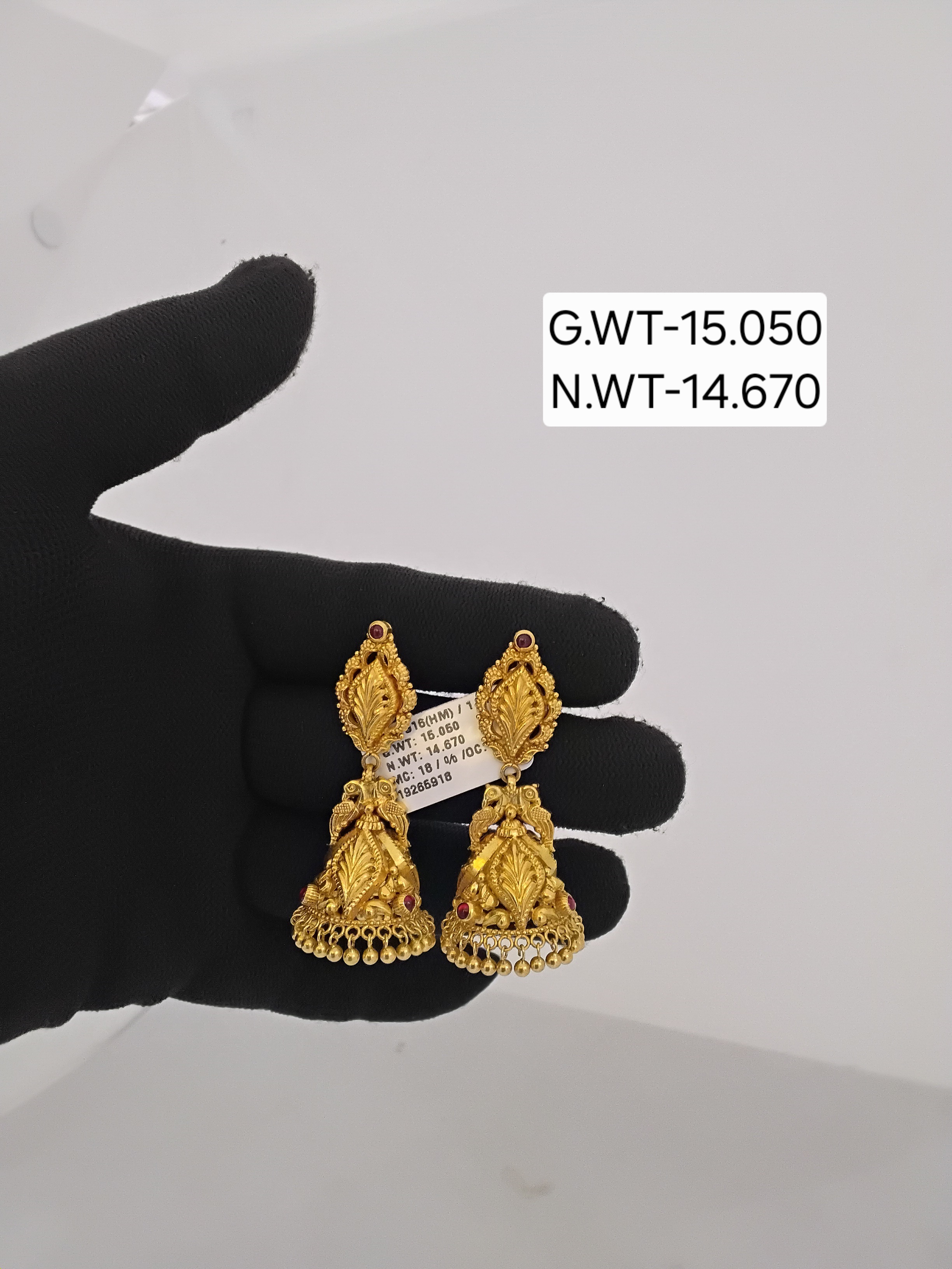 FANCY GOLD TEMPLE JHUMKA