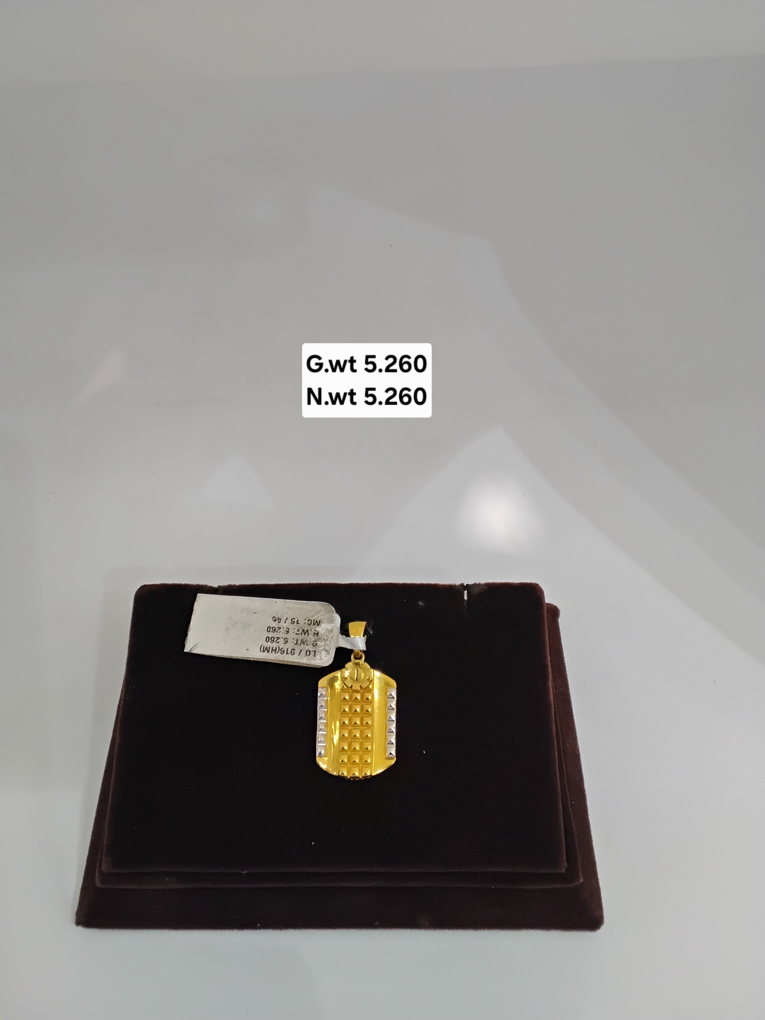 Gold Designer Rectangle Pendant